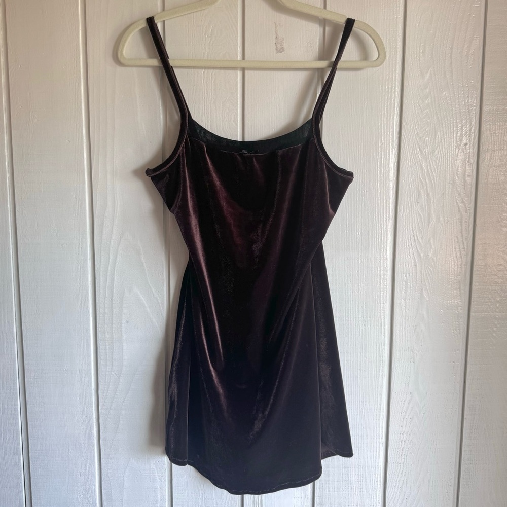 Central Park West Brown Velvet Mini Dress